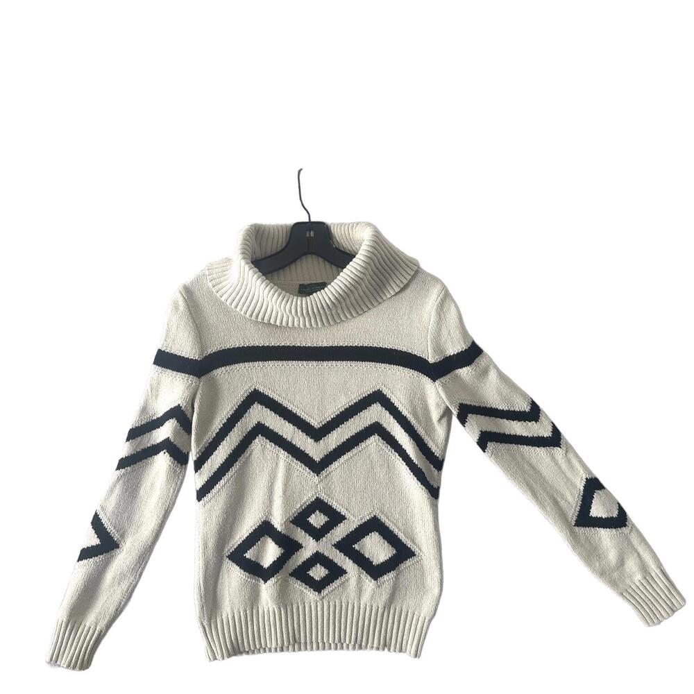 Lauren Jeans Co. Ralph Lauren Women Turtleneck cotton Blend Boho Knit Sweater-S - Picture 5 of 9